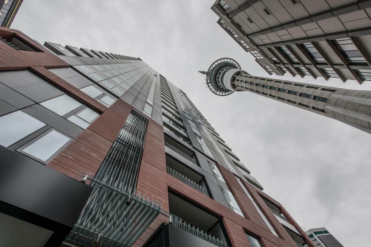 【Jht】Brand New, 2 Brm,Stylish,Opposite To Skytower Appartement Auckland Buitenkant foto